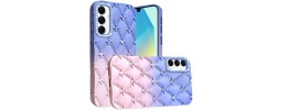 For Samsung s26 Ultra Floral Joy Glitter Shimmer Leather Feel Thick TPU Case - Dark Blue/Burgundy