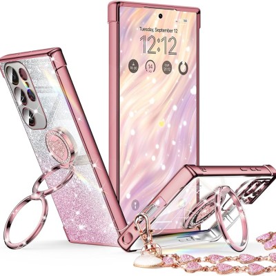 For Samsung s26 Ultra Full Diamond with Ornaments Case Cover - Pink Exquisite Garden