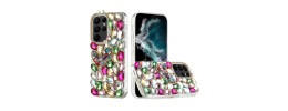 For Samsung s26 Ultra Full Diamond with Ornaments Case Cover - Silver Swan Crown Pearl