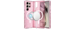 For Samsung s26 Ultra Glitter Ultra [Magnetic Circle] Thick 3mm Transparent Hybrid - Pink