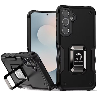 For Samsung s26 Ultra Loop Hybrid with [Magnetic Ring Circle] 360 degrees Rotational Kickstand Case Cover - Black