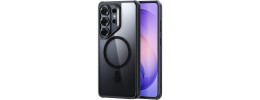 For Samsung s26 Ultra Magnetic Matte Camera Metallic Stand Hybrid Case - Black
