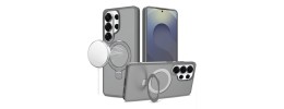 For Samsung s26 Ultra Magnetic Matching Ring Stand Full Rotation Matte Hybrid - Grey