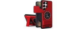 For Samsung s26 Ultra OPTIMUM Magnetic Ring Stand Hybrid Case Cover - Red