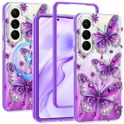 For Samsung s26 Ultra Pearls Epoxy Glitter Ornaments Design Chrome Edged Case - 2