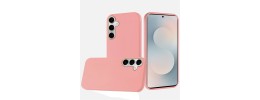 For Samsung s26 Ultra Polished Oil Thick Acrylic Metal Button Hybrid Case Cover - Light Pink