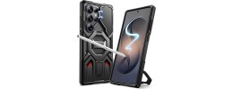 For Samsung s26 Ultra Premium Matte Magnetic Metal Camera Stand Hybrid Case - Black