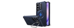 For Samsung s26 Ultra Premium Matte Magnetic Metal Camera Stand Hybrid Case - Navy Blue