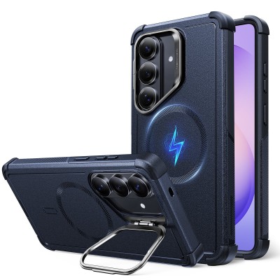 For Samsung s26 Ultra Premium Matte Magnetic Metal Camera Stand Hybrid Case - Navy Blue