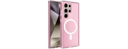 For Samsung s26 Ultra Sturdy Ultra [Magnetic Circle] Thick 3mm Transparent Hybrid - Pink