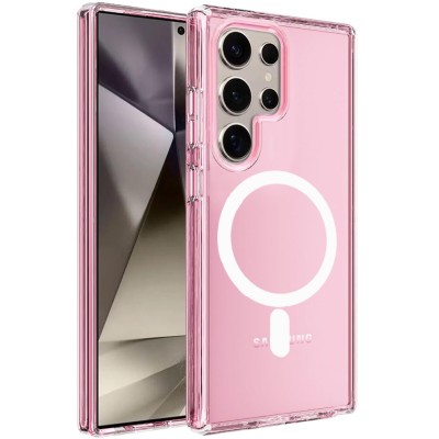For Samsung s26 Ultra Sturdy Ultra [Magnetic Circle] Thick 3mm Transparent Hybrid - Pink