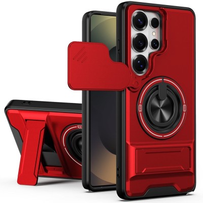 For Samsung s26 Ultra Tough Hybrid With Ring Stand Case - Red
