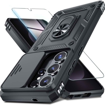 For Samsung s26 Ultra Utter Tough Metal Ring Movable Camera Window Hybrid Case Cover - Gray