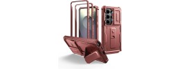 For Samsung s26 Ultra Well Protective Magentic Ring Stand Camera Protective Cover Case - Burgundy