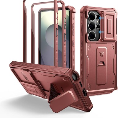 For Samsung s26 Ultra Well Protective Magentic Ring Stand Camera Protective Cover Case - Burgundy
