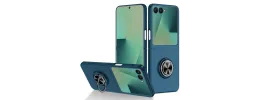 For Samsung Galaxy Z Fold 7 Chief Premium Matte Magnetic Ring Stand Hybrid Case Cover - Navy Blue
