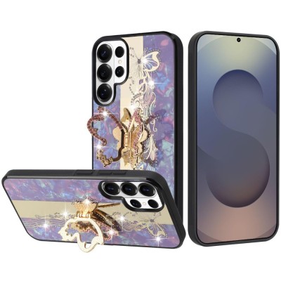 For Samsung s26 Ultra SPLENDID Diamond Glitter Ornaments Engraving Case Cover - Enchanted Butterfly Purple