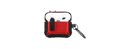 For AirPods Pro2 (2022 2nd Version) Machine Hybrid ShockProof With Metal Hook Case Cover - Red