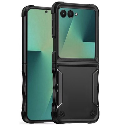 For Samsung Z Flip 7 Exquisite Tough Shockproof Hybrid Case Cover - Black