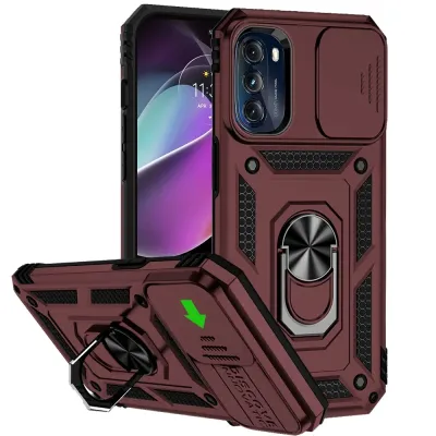 For Apple iPhone 11 (XI6.1) Well Protective Magentic Ring Stand Camera Protective Cover Case - Burgundy