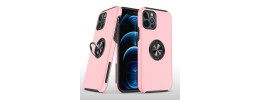 For iP15 Pro Max CHIEF Oil Painted Magnetic Ring Stand Hybrid Case Cover - Pink