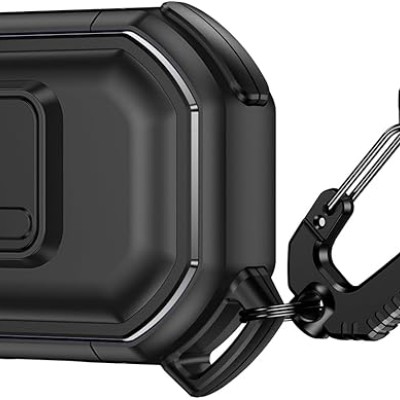 For AirPods Pro2 (2022 2nd Version) Switch Button Hybrid with Belt Loop - Black