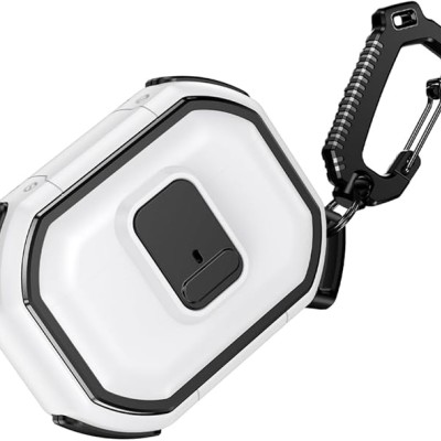 For AirPods Pro2 (2022 2nd Version) Switch Button Hybrid with Belt Loop - White