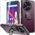 For TCL 50 XL 5G Tough Hybrid With Ring Stand + Tempered Glass - Dark Purple