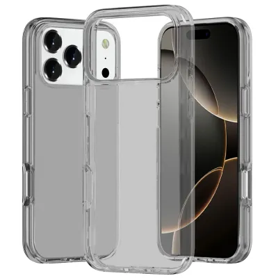 For iPhone 17 Pro Max Sturdy Ultra Thick 3mm Transparent Hybrid  Case Cover - Smoke