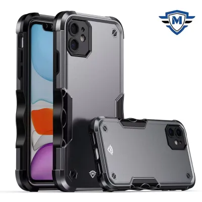 For iPhone 11 METKASE Exquisite Tough Shockproof Hybrid in Slide-Out Package - Black/Grey