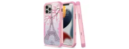 For Apple iPhone 14 6.1" Tough Anti-Slip Hybrid Case Cover - Eiffel Tower