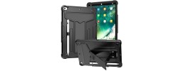 For Apple iPad Air 11inch 2024 Tablet Vertical 3in1 Tough Hybrid Kickstand - Black/Black