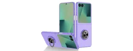 For Samsung Galaxy Z Fold 7 Chief Premium Matte Magnetic Ring Stand Hybrid Case Cover - Light Purple
