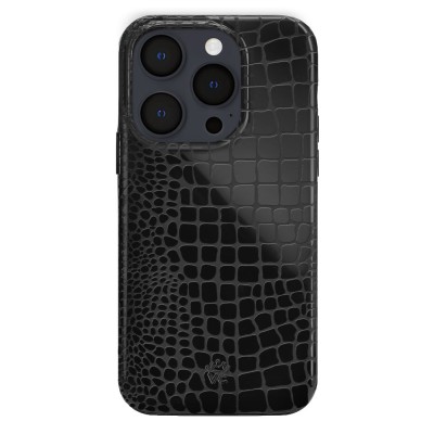 For iP13 PM Croc Bling Case - Black