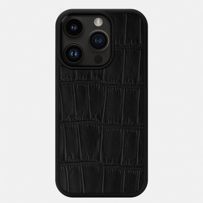 For iP14 PM Croc Bling Case - Black