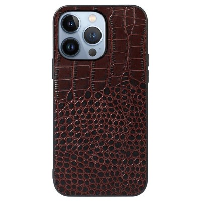 For iP14 PM Croc Bling Case - Brown