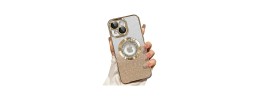 For iP14 Plus Croc Bling Case - Gold