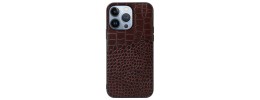 For iP14 Pro Croc Bling Case - Brown
