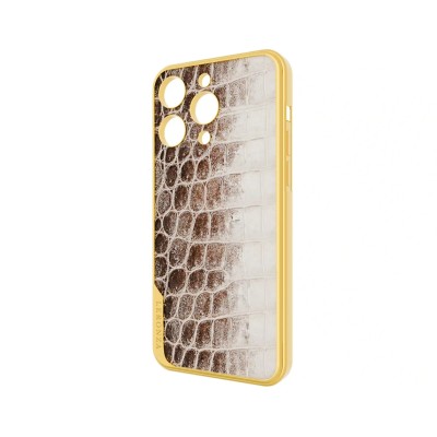 For iP15 Croc Bling Case - Gold