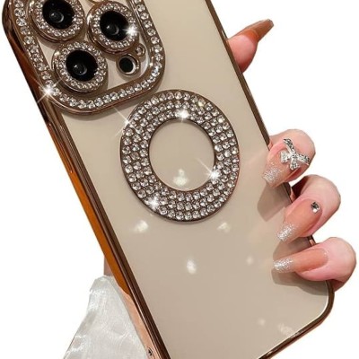 For iP15 PM Croc Bling Case - Gold