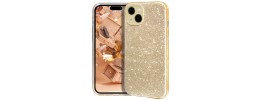 For iP15 Plus Croc Bling Case - Gold