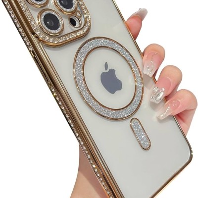 For iP15 Pro Croc Bling Case - Gold