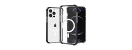 For iP15 Pro Max Acrylic Tough 2.5mm Transparent ShockProof Hybrid Case Cover - Black