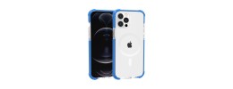 For iP15 Pro Max Acrylic Tough 2.5mm Transparent ShockProof Hybrid Case Cover - Blue