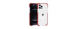 For iP15 Pro Max Acrylic Tough 2.5mm Transparent ShockProof Hybrid Case Cover - Red
