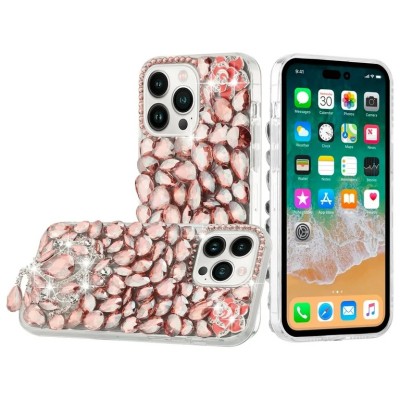 For iP15 Pro Max Bling Hybrid Case Cover - F