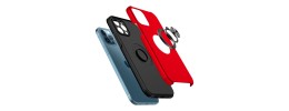 For iP15 Pro Max CHIEF Oil Painted Magnetic Ring Stand Hybrid Case Cover - Red