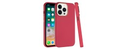 For iP15 Pro Max Classy Slick Chromed Around Hybrid Case Cover - Red