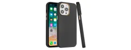 For iP15 Pro Max Classy Slick Chromed Around Hybrid Case Cover - Black