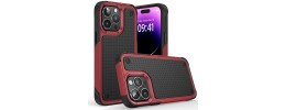 For iP15 Pro Max DOT Thick Beautiful Hybrid Case Cover - Black/Red